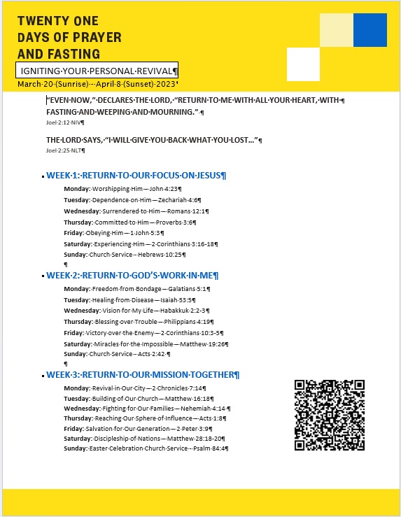 21 Days of Prayer 2023 - Abundant Life Worship Center